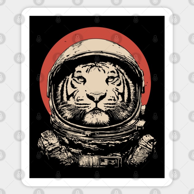 Stellar Stripes Tiger Astronaut Sticker by TuncGK